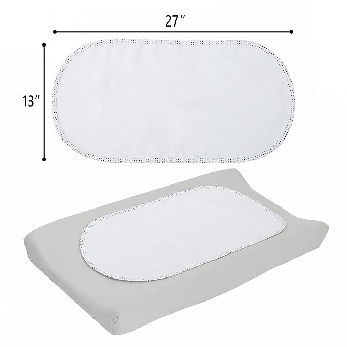 TILLYOU Waterproof Changing Pad Liners 6 Pack, 100% Cotton Reusable Cloth Diaper Liners, White