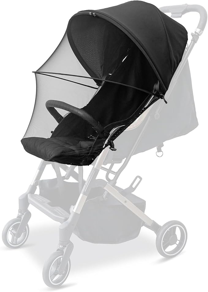 2-in-1 Stroller Cover, Baby Mosquito Net for Stroller with Sun Shade, Stroller Accessories - UV Protection & Breathable 3D Mesh with Two-Way Zipper, Universal Fit Most Stroller