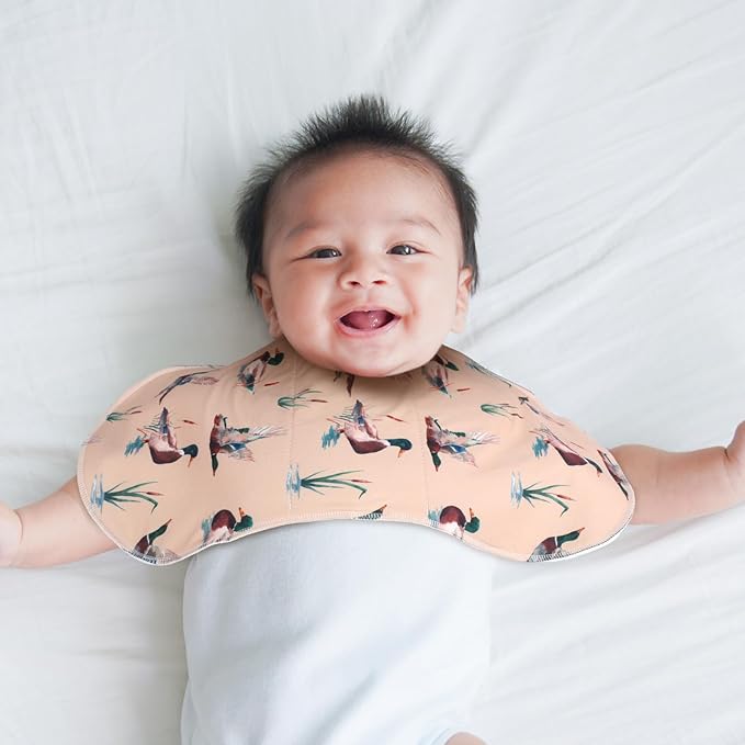SmoothNovelty 5 Pack Mallard Duck Pattern Baby Burp Cloths Soft Absorbent Burping Rags for Newborns 19"x9" Spit up Cloths for Boy Girl Newborn Baby Shower Registry Gifts Set Nursery Decor
