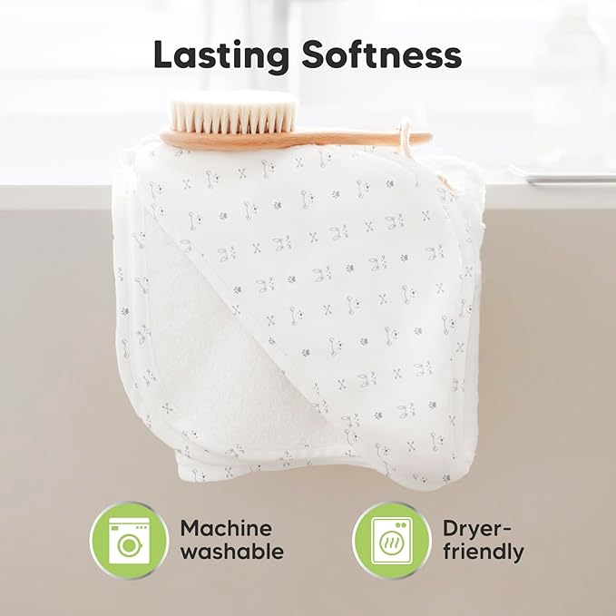 KeaBabies Hooded Baby Towel for Newborn - Viscose Derived from Bamboo Large Baby Bath Towels with Hood for Boys, Girls, Toddler, Extra Absorbent & Soft Newborn Bath Essentials (KeaStory, Regular)