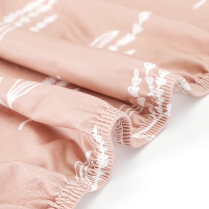 Stretch Ultra Soft Jersey Knit Fitted Crib Sheets Set 2 Pack，Fits All Standard Crib Mattress Pads Safe and Snug, Crib Fitted Sheet for Baby, Pretty Fox for Girls