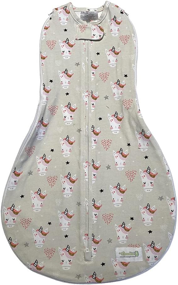Woombie Grow with Me Baby Swaddle, Convertible Swaddle Fits Babies 0-9 Months, Expands to Wearable Blanket for Babies up to 18 Months, Unicorn