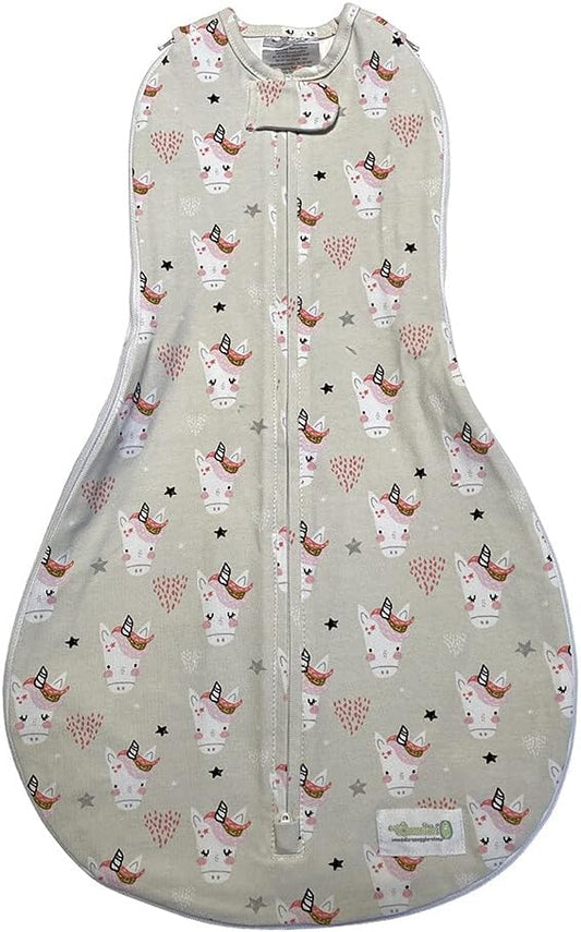 Woombie Grow with Me Baby Swaddle, Convertible Swaddle Fits Babies 0-9 Months, Expands to Wearable Blanket for Babies up to 18 Months, Unicorn