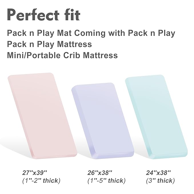 Pro Goleem Muslin Pack n Play Sheets for Boys and Girls, Soft Breathable Cotton Fitted Mini Crib Sheets, Neutral Baby Sheets for Playard Mattress, 2 Pack (Grey＆Green)