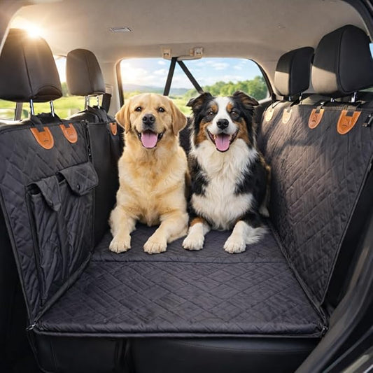 Back Seat Extender for Large Dogs, Dog Car Seat Cover Hard Bottom Holds 400lbs, Waterproof Nonslip Dog Hammock for Car, Large Car Seat Protector for Car, SUV, Truck, Universal Fit