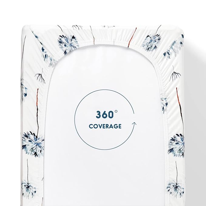 GRSSDER Stretch Ultra Soft Jersey Knit Changing Pad Cover Set 2 Pack, Change Table Pad Covers Fit 32"/34" x 16" Pads Safe and Snug, Pretty Swan/Watercolor Dandelion for Baby