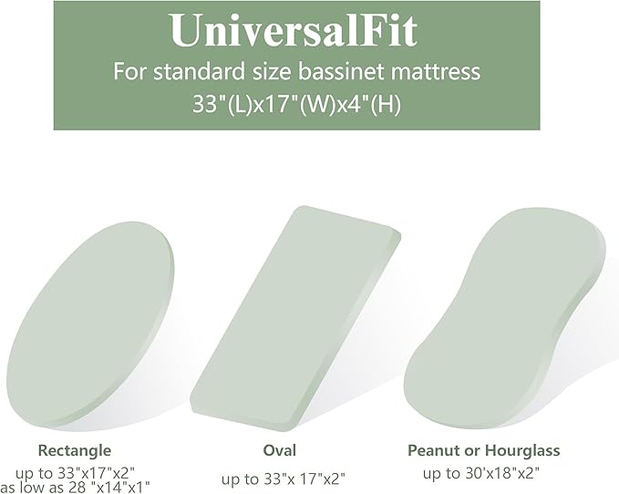Baby Muslin Bassinet Sheets 3 Pack for Boys & Girls, Soft Breathable Cotton Bassinet Mattress Cover, Universal Fit for Hourglass, Oval, and Rectangle Mattress (Spring Meadow)