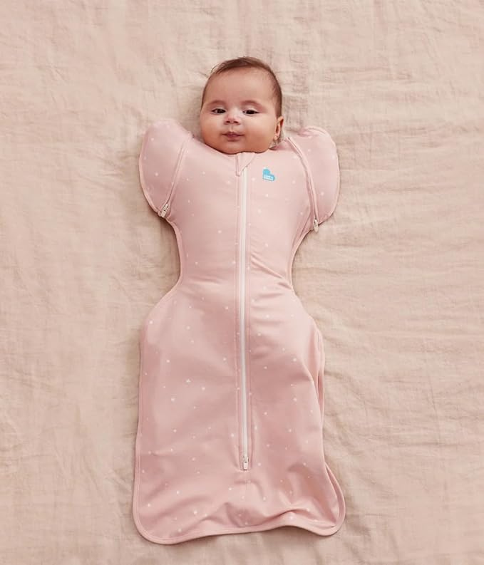 Love to Dream Swaddle Up™ Transition Bag, 1.0 TOG, 13-19 lbs, Stage 2, Zip-Off Wings, Gently Help Baby Transition from Being Swaddled to Arms Free when showing signs of rolling, Powder Pink Twinkle