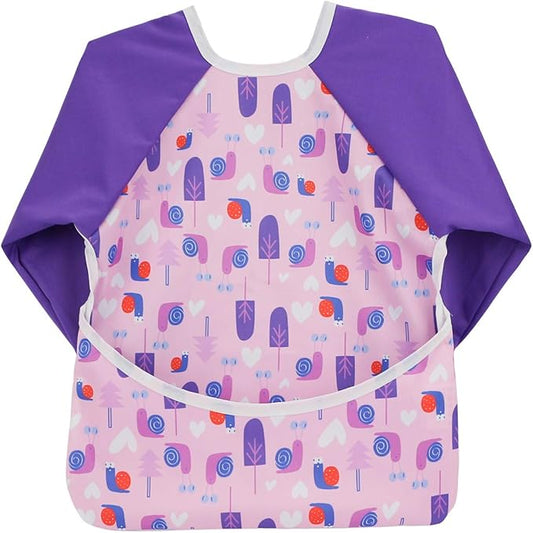 Hi Sprout Infant Toddler Baby Waterproof Sleeved Bib, Bib with Sleeves&Pocket, 6-24 Months
