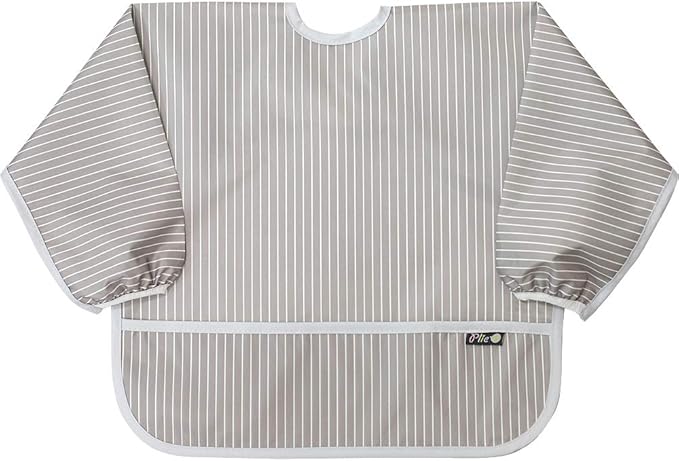 Plie Long Sleeve Waterproof Bib for Toddlers – Soft Feeding Smock for Baby Mealtime, Self-Feeding, BPA-Free, Easy Clean