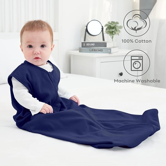 Yoofoss Baby Sleep Sack 0-6 Months Wearable Blanket for Babies 100% Organic Cotton 2-Way Zipper TOG 0.5 Toddler Sleeping Sack 3 Pack, Sleep Sacks
