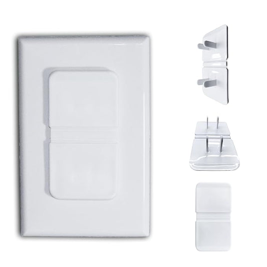 White Double Outlet Covers Baby Proofing (20 Pack, 40 Sockets) | Baby Proof Plug Covers for Electrical Outlets | Safe & Secure Baby Safety Products | Childproof Socket Covers Protect Toddlers & Babies