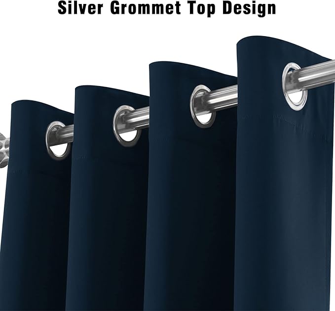 Extra Long Blackout Curtains - 2 Story High Living Room Drapes - Tall Curtains for High Ceiling or Long Window - 144 156 168 192 204 216 240 Inch 12ft-20ft Length(1 Panel,Navy, 100″x240″)