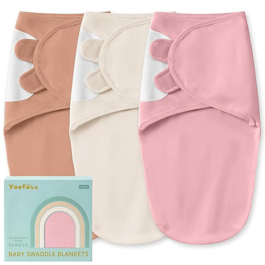 Yoofoss Baby Swaddle for Newborns 0–3 Months, Adjustable Soft & Breathable Swaddles,Noiseless Closure Swaddle Sleep Sack, Durable & Snug Fit