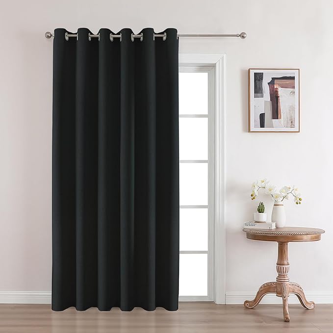 Joydeco 100% Blackout Curtains Customize for Living Room Bedroom, Black Grommet Privacy Thermal Insulated Room Darkening Curtain 1 Panel (Custom Size, Color)