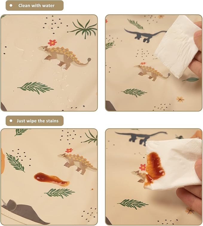 HALAA VAUVA Long Sleeve Baby Bibs for Toddlers, Waterproof, Boys Girls Smock with Food Catcher Pocket for Feeding, Eating