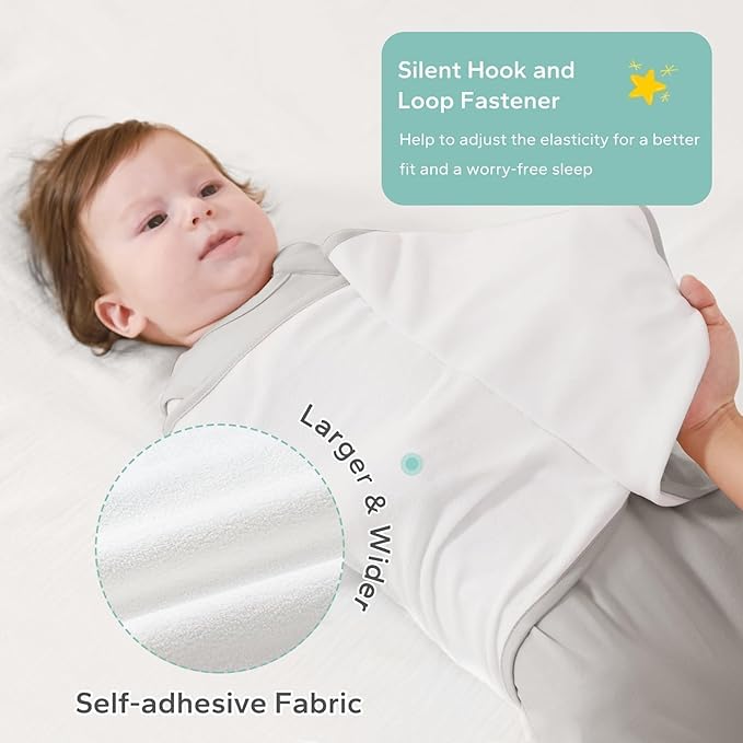 LILBESTIE Baby Swaddle Sleep Sack, 1.0 Tog New-Parent-Friendly Swaddle for Newborns & infant 6-12 Months Baby Wearable Blanket Reduce Startle Reflex, Newborn Boys Girls Registry Essentials