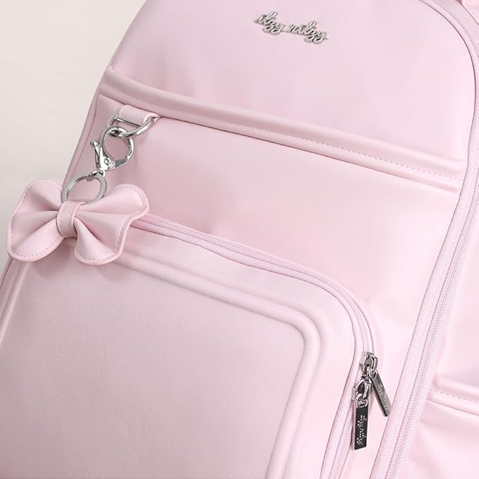 Itzy Ritzy Diaper Bag Backpack – Large Capacity Boss Plus Baby Backpack Diaper Bag Featuring 19 Pockets, Changing Pad, Stroller Clips, and Comfortable Straps (Pink Ribbons & Roses)