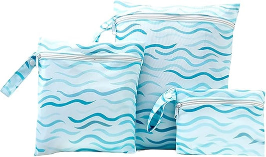 Wet Dry Bag for Baby, Swimsuit, Diaper Bag & Travel - Waterproof Reusable Leakproof Pouch for Wet Clothes, Swimsuits, Pool, Beach, and Gym