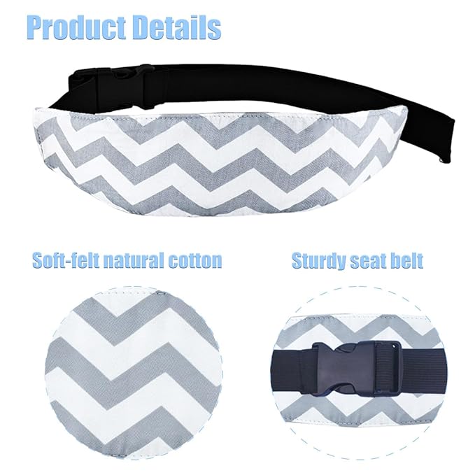 2 Pcs Baby Head Support Band for Stroller Car Seat Pillow Support Head Holder Belt for Kids Children Toddler Infant Sleeping Traveling(Grey)