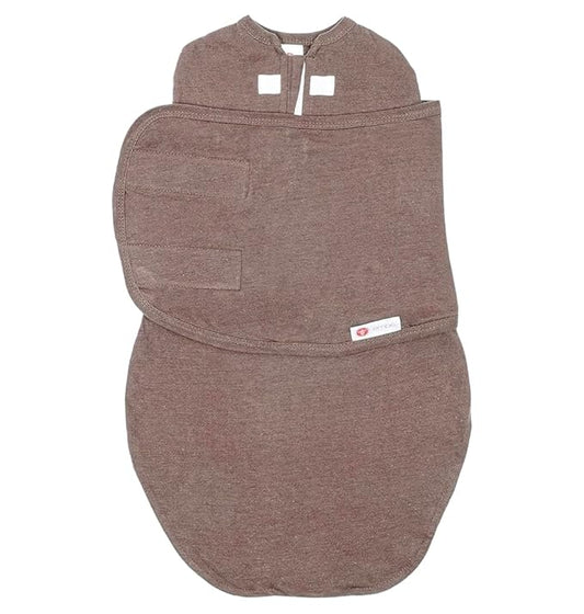 embé 2-Way Starter Baby Swaddle, 6-14 lbs, Newborn Swaddle Sack 0-3 Months, Zip Swaddle 0-3 Months Baby Swaddles Wrap, Hip Healthy, Infant Swaddle - Cocoa