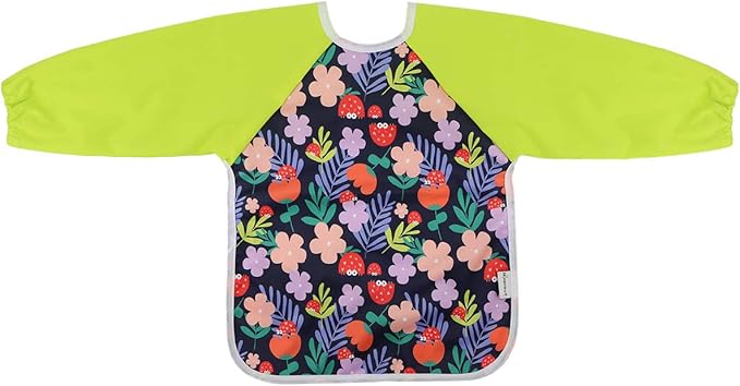 Hi Sprout Infant Toddler Baby Waterproof Sleeved Bib, Bib with Sleeves&Pocket, 6-24 Months