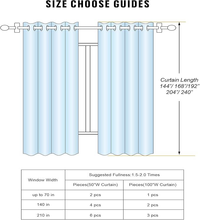 Extra Long Blackout Curtains - 2 Story High Living Room Drapes - Tall Curtains for High Ceiling or Long Window - 144 156 168 192 204 216 240 Inch 12ft-20ft Length(1 Panel,Beige, 100″x156″)