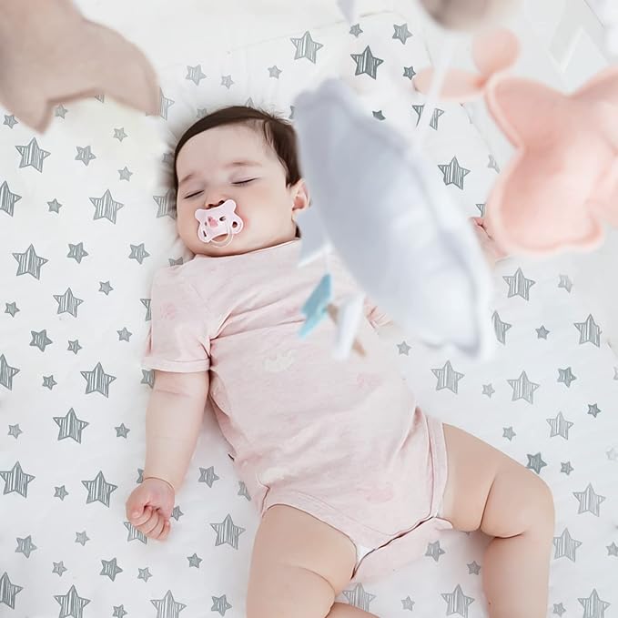Crib Sheets for Girls 4 Pack, Fitted Crib Sheets for Standard Size Crib and Toddler Mattresses, Soft and Breathable Baby Gift Girl Set, Pink