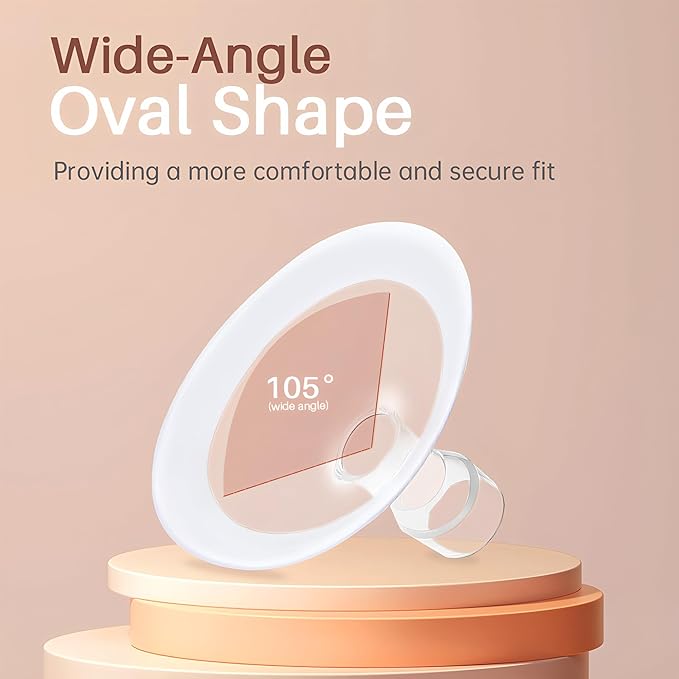 PumpMom-us 19mm Oval Flanges Compatible with Medela Breast Pump Parts, Replace Nipple Shields Flanges Compatible with Medela Pump in Style PersonalFit Symphony Freestyle Flex Swing Maxi