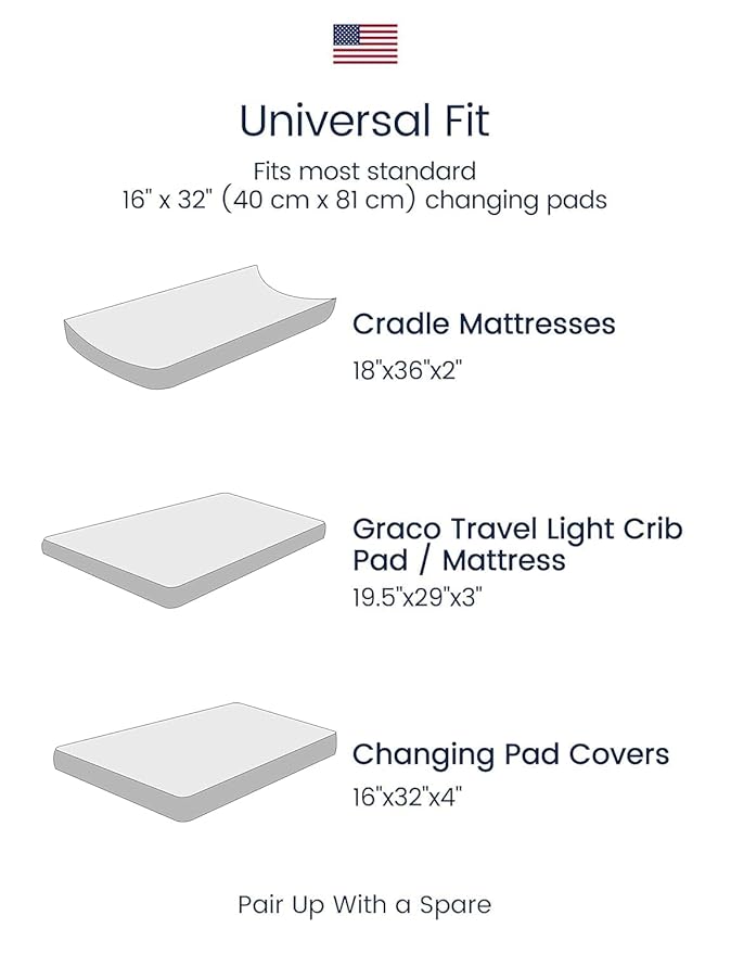TotAha Premium Stretchy Changing Pad Cover, Buttery Soft Diaper Changing Pad Covers for Girls Boys, Super Stretchy Jersey Knit Changing Table Covers, 2 Pack