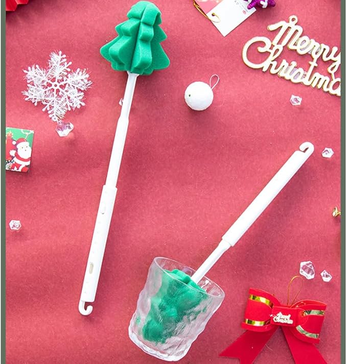 Foshine Bottle Soft Brushs Sponge Bottle Brushes Cleaning Brushs Set with Adjustable Handles 2 Pieces, for Wine Glasses and Bottles 2 Pcs Traceless Hook