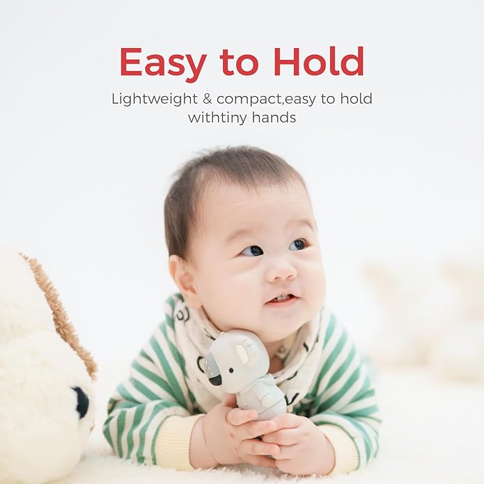FAMILIDOO Koala Teething Toy for Babies, Soft Silicone Teether for Sore Gums, Easy to Hold, Infant Teething Relief, Perfect for Gift, Gray