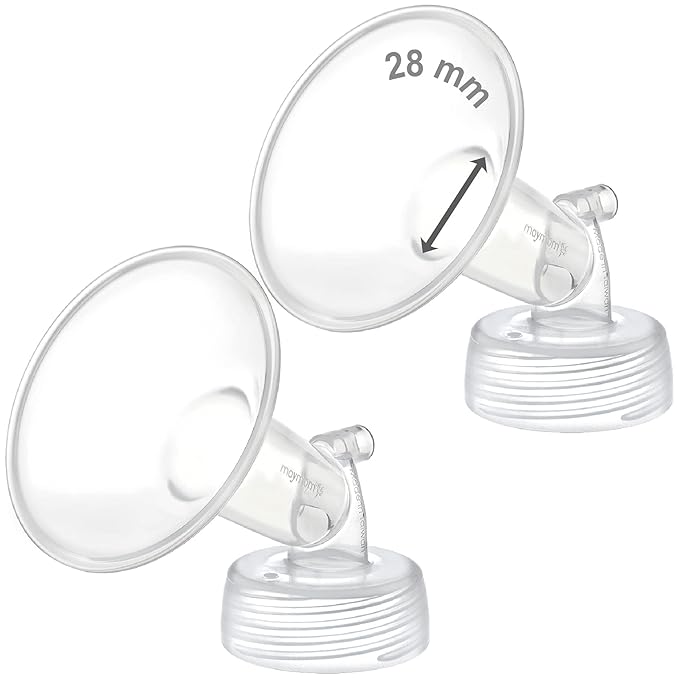 Maymom Wide Neck Pump Part Compatible with Spectra S1/S2 Pumps; Incl Wide Mouth Flange; Not Original Spectra Flange; Replaces Spectra Shield (28 mm Two Flanges)