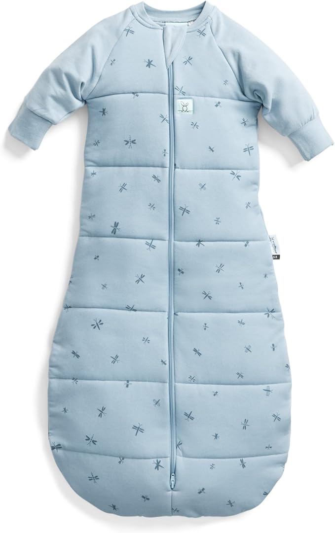 ergoPouch Jersey Sleeping Bag 1.0 TOG – Arms-Out Baby Sleep Sack, Ideal Transition from Swaddling, Slim Fit Keeps Baby Secure & Comfortable, Soft Breathable Fabric (3–12 Months, Dragonflies)