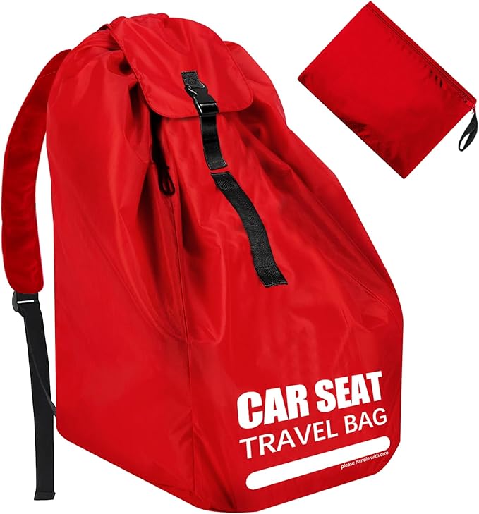 Car Seat Travel Bag for Airplane, Large Car Seat Bags for Air Travel with Comfort Padded Straps, Gate Check Storage Bag/Backpack for Carseat Airport, Carseat Cover Travel - Baby Travel Essential
