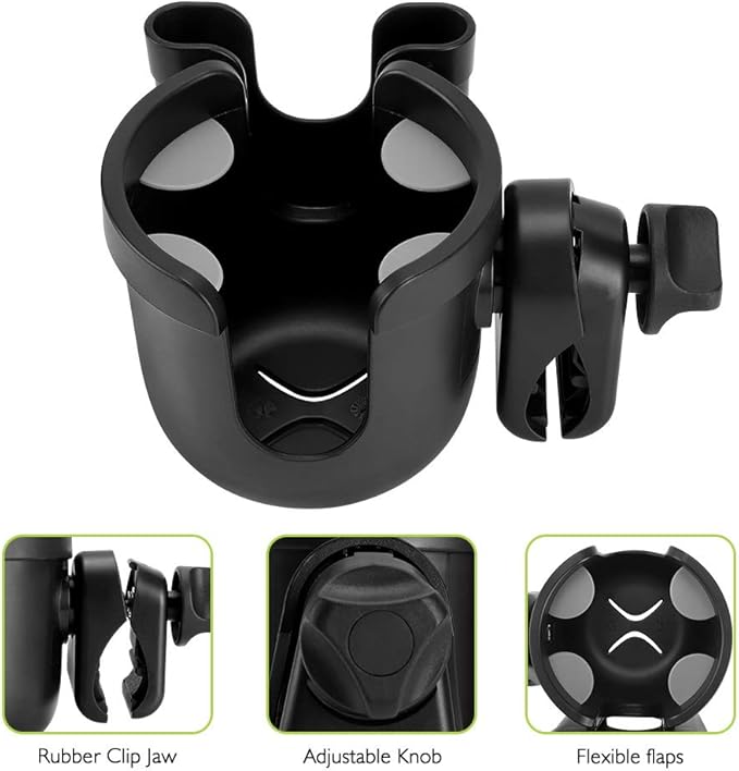 Accmor 2-in-1 Walker Cup Phone Holder with Hook Set, Wheelchair Cup Holder, Rollator Cup Holder, Cup Phone Holder for Walker, Wheelchair, Rollator, Mobility Scooter