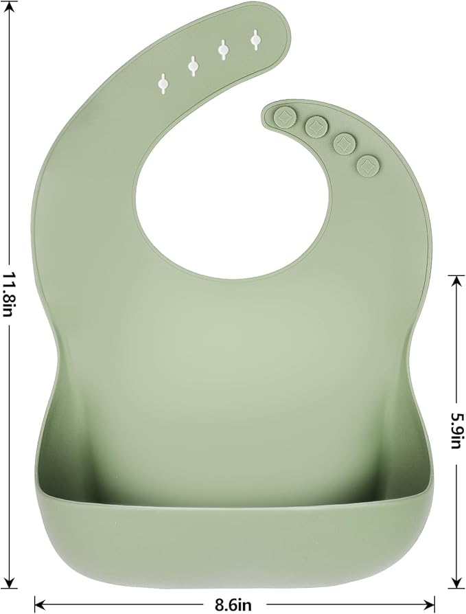 Eascrozn Silicone Bibs for Babies Toddler Set of 3, BPA Free, Soft Adjustable Waterproof Bibs for Feeding Essentials
