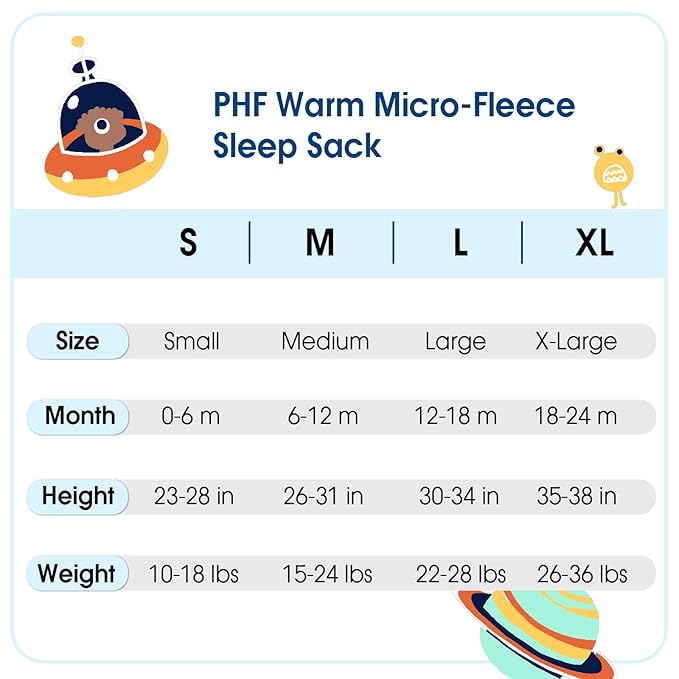 PHF 3 Pack Warm Micro-Fleece Baby Sleep Sack 12-18 Months, Soft Baby Wearable Blanket, 2-Way Zipper Sleeping Bags, Comfy Toddler Sleeping Sack for Boys, Large Size, Space