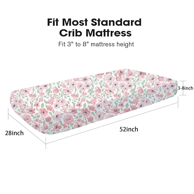 Little Grape Land Crib Sheets for Boys and Girls 2pk Baby Crib Fitted Sheet for Standard Size Crib and Toddler Mattress Super Soft Baby Sheet, Daliah