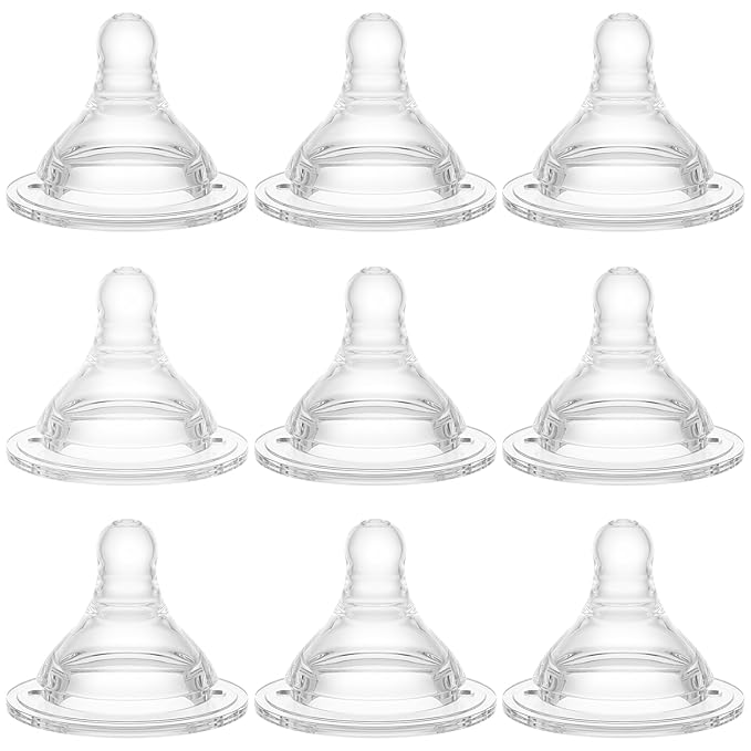 Gotocut Bottle Nipples Fast Flow Nipple Level 4, 9m+, Compatible with Wide-Neck Baby Bottle, 9 Count