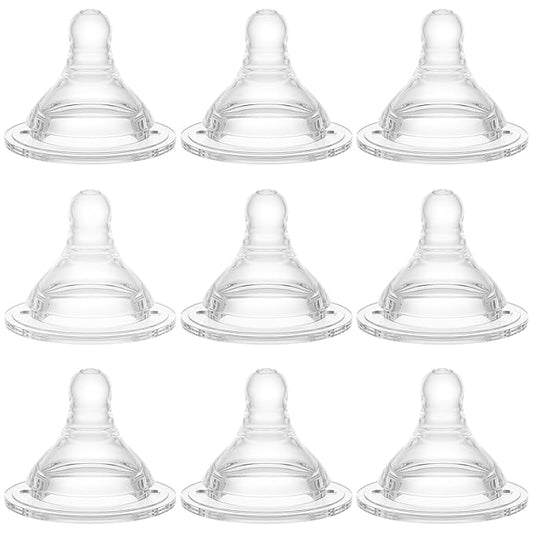 Gotocut Bottle Nipples Fast Flow Nipple Level 4, 9m+, Compatible with Wide-Neck Baby Bottle, 9 Count