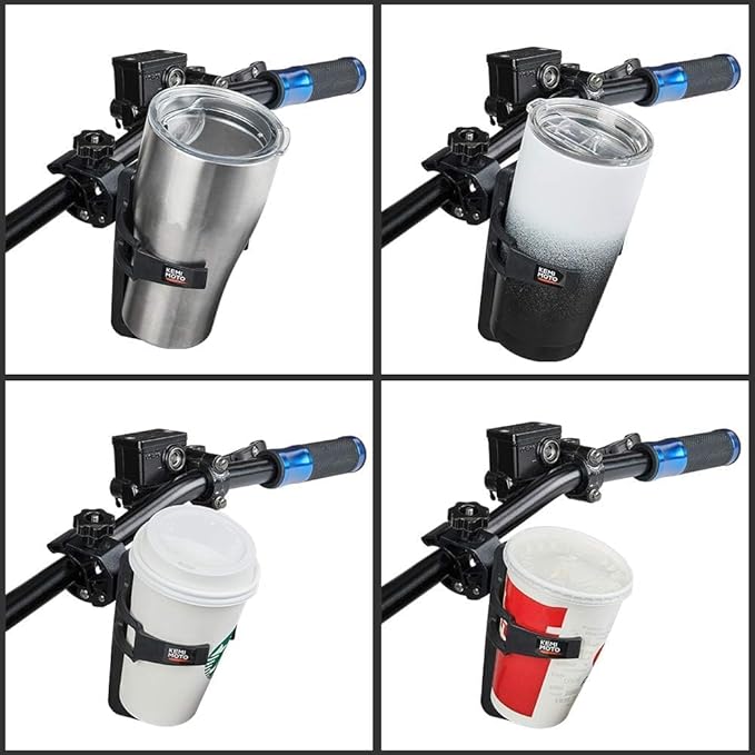 KEMIMOTO ATV Cup Holder Motorcycle Bottle Holder Universal Drink Holder with 0.6-1.56in Metal Clamp for 20oz Bottle for Bike, Boat, Stroller, Walker, Wheelchair, Scooter, Golf Cart