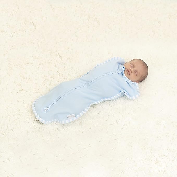 Comfy Cubs Swaddle Blanket Baby Girl Boy Easy Zipper Wrap 2 Pack Newborn Infant Sleep Sack (Large 3-6 Months, Blue)