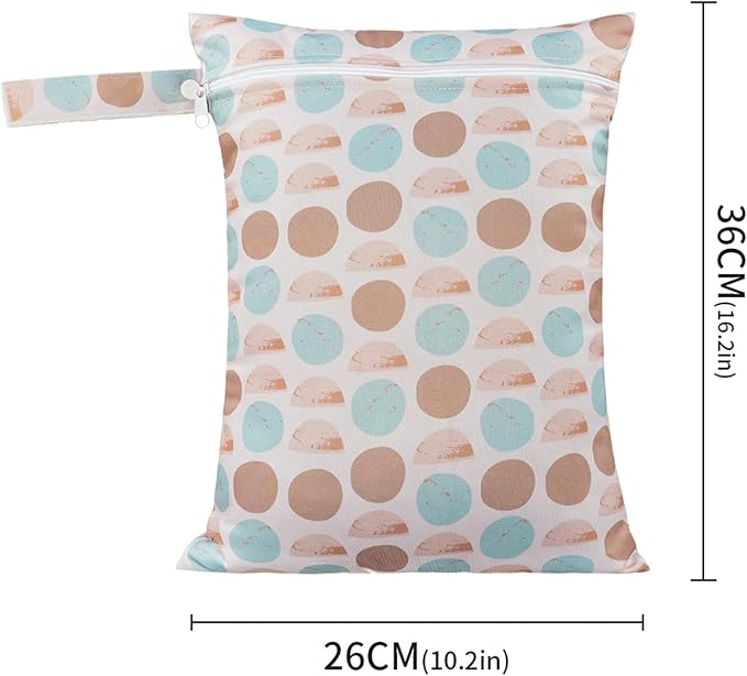 Happy Flute 3 Set Wet Bag Storage Bag Zipper Waterproof Washable Travel Bags, Beach, Pool, Gym Bag for Cloth Diaper, Swimsuits & Wet Clothes for Baby,11.8x15.7inch(Lattice)