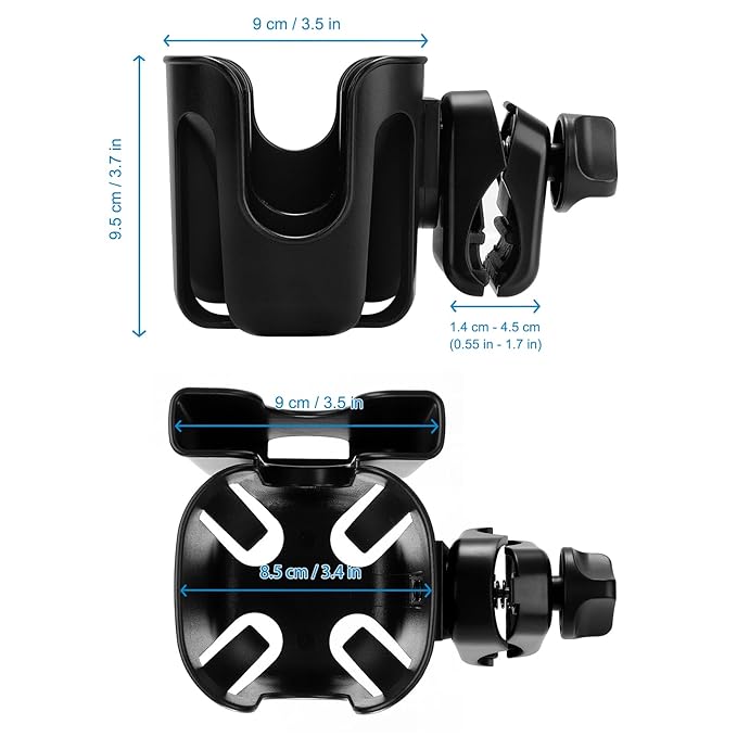 Accmor Universal Cup Holder, Stroller Cup Holder, 360° Rotatable Large Caliber Designed Bottle Phone Holder for Stroller, Bike, Wheelchair, Walker, Scooter
