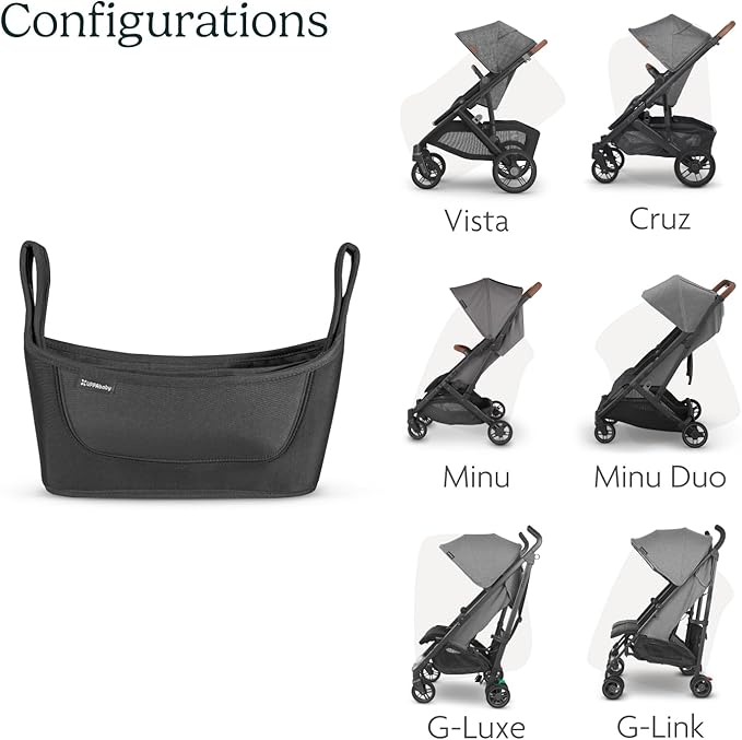 UPPAbaby Carry-All Parent Organizer / Fits on Vista, Cruz, Minu, Minu Duo, G-Series Strollers / Secure Zippered Pocket + Beverage Compartments