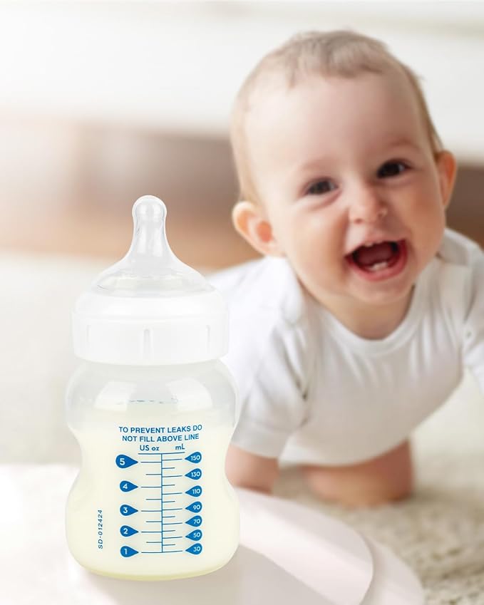 Silicone Nipple for Dr. Brown's Natural Flow Level 2 Wide-Neck Baby Bottle, 3m+, Medium Flow, 6 Count
