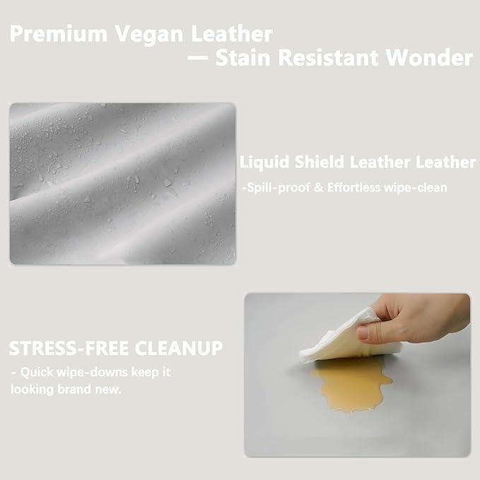 Vegan Leather Bassinet Sheets for Baby, Waterproof Wipeable, Extra Thick & PortableFit for Hourglass Oval Rectangular Cradle Pad Sheets, Standard Cradle Safe Sheets for Baby Boys Girls 32"x16"(Gray)
