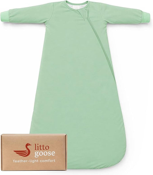 littogoose Baby Sleep Sack 1.0 TOG, Long Sleeve Wearable Blanket Soft Infants Sleeping Sack Boy Girl for 3-6 Months 2T-4T