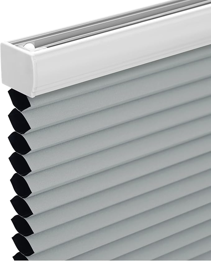 Changshade Cordless Cellular Shades, Blackout Honeycomb Shades for Windows, Pull Down Pleated Blinds, Easy to Install for Indoor Windows and French Doors,67" W x 72" H, Grey